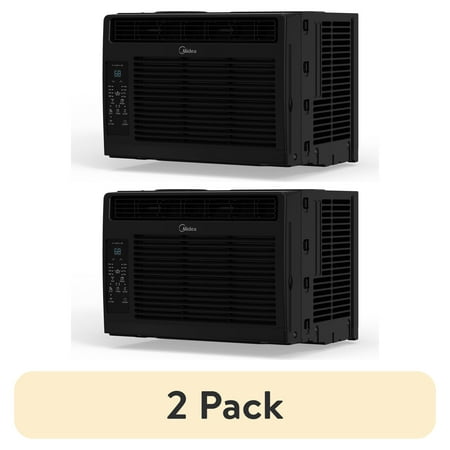 (2 pack) Midea 6,000 BTU 115V Window Air Conditioner with Comfort Sense Remote, up to 250 Sq. ft., Black, MAW06R1WBL-T, New