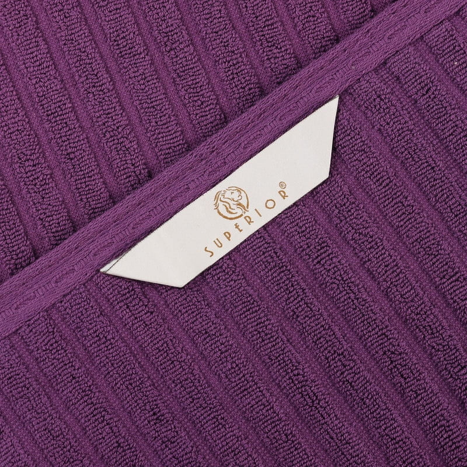 Superior Soho Ribbed Cotton 8-Piece Assorted Towel Set, Plum