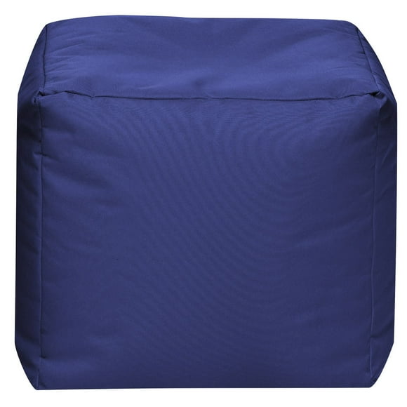 Gouchee Home Cube Brava Electric Blue Pouf Ottoman – Water-Repellent Cube Bean Bag Footstool with Polystyrene Beads, Lightweight & Portable for Living Room or Dorm
