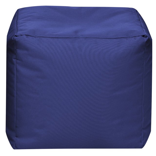 Gouchee Home Cube Brava Electric Blue Pouf Ottoman – Water-Repellent Cube Bean Bag Footstool with Polystyrene Beads, Lightweight & Portable for Living Room or Dorm