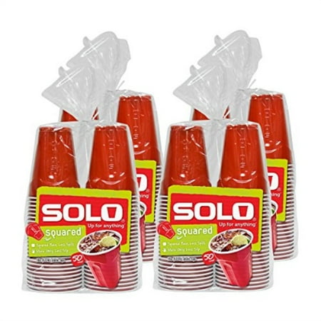 solo cup red squared plastic party cups 18 ounce 200 count