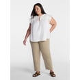 thumbnail image 2 of Terra & Sky Women’s Smocked Yoke Blouse with Flutter Sleeves, Sizes 0X-5X, 2 of 5