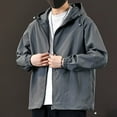 thumbnail image 6 of Mens Jackets with Pockets and Hood Lightweight Zip Up Long Sleeve Coats Casual Solid Color Breathable Windbreaker Hiking Fishing Outerwear Jacket, 6 of 6