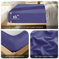 thumbnail image 3 of Lux Decor Collection California King Fitted Sheet, Microfiber Upto 16 Inches Deep Pocket Fitted Sheet - Navy Blue, 3 of 7