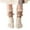 Khaki, variant on Cream White Fuzzy Mid Calf Socks, Cute Cartoon French Fries Embroidery 3D Decor Soft Warm Fluffy Winter Loungewear Socks For Women