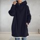 thumbnail image 4 of ICHUANYI Clearance Women's Solid Color Hoodie Zipper Long Sleeve Sweatshirts Long Coat Tops With Pockets(Dark Blue, S) ICHUANYI WER2023080910498, 4 of 9