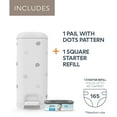 thumbnail image 2 of Diaper Genie Select Pail, Polkadot, Stainless Steel,1 Diaper Pail,1 Square Refill, 165 Count, Infant, 2 of 14