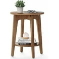 thumbnail image 1 of VASAGLE Table d'Appoint Ronde avec Tablette Inférieure, Table de Bout pour Petits Espaces, Table de Nuit pour Salon, Chambre, Noyer Rustique, 1 of 5
