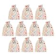 thumbnail image 2 of Bolsas navideñas de lino, bolsa con cordón, patrón de estrella para envolver dulces, aperitivos, nueces, 10 Uds., 2 of 5