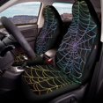 thumbnail image 4 of POLERO Polyester Front Car Seat Covers for Auto, Washable Stretchy Driver Seats Protector Cushion, Gradient Spider Web, 4 of 7