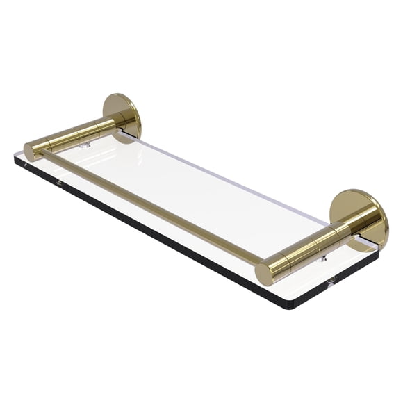 Repisa con barandal para tocador Allied Brass Fresno de 41 cm, vidrio y latón