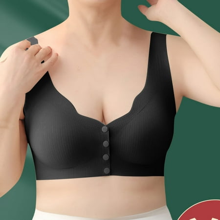 Deals Up to 50% off Ndbuld Large Size Women s Bra Women s Nursing Bra Maternity Sleeping Underwear Large Size Large Cup No Wire Underwear Women Daily Bra Black L