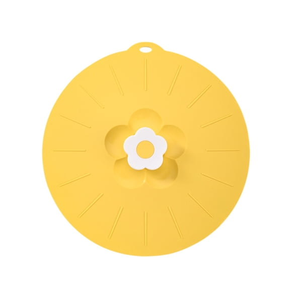 Yuarrent Tapa de olla para hornear, resistente a la temperatura, apto para microondas, cubierta para sartén, accesorio de conservación de Cocina y Comedor Amarillo