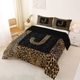 thumbnail image 2 of Catabedysis Cheetah Letter J Full Size Comforter Sets For Girls,Mixed Leopard Print Bedding Comforter Set,Black Reversible,3pcs,1 Comforter and 2 Pillowcases, 2 of 7