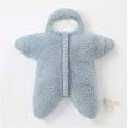 thumbnail image 3 of Baby Starfish Onesie, Thick Imitation Fleece Starfish Newborn Sleeping Bag, Infant Footie Jumpsuit Winter Warm Outfits, 3 of 11