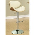 thumbnail image 2 of Coaster Faux Leather Curved Seat Adjustable Bar Stool in Cream, 2 of 2