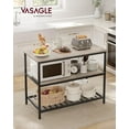 thumbnail image 2 of VASAGLE Kitchen Island with 3 Shelves, 47.2 Inches Kitchen Shelf with Large Worktop, Stable Steel Structure, Industrial, Easy to Assemble, Greige and Black, 2 of 6