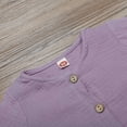 thumbnail image 3 of Gibobby Conjunto de Sudadera y Pantalón Conjunto de 3 piezas de ropa de bebé para niña con botones y manga larga(Morado,2-3 Años), 3 of 5