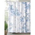 thumbnail image 2 of Boanket Polyester Fabric Blue Ombre Leaves Shower Curtain, Gray Forest Branches Waterproof Bathtub Curtain Bathroom Decor Set with Hooks 66 x 72 Inches,, 2 of 6