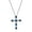 Blue/Silver, variant on Forever Facets Jewelry Platinum Over Sterling Silver Created Emerald and 1/5th Carat Total Weight Lab Grown Diamond Curved Bar Necklace, 18 Inch Cable Chain + 2 Inch Extender (H-I Color, I1 Clarity)