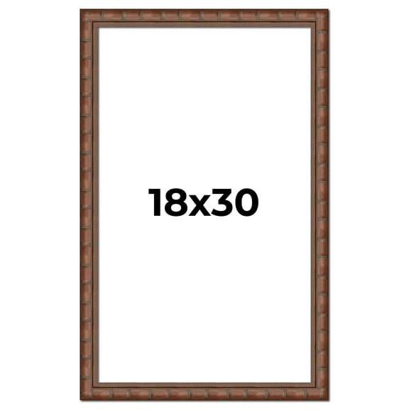 18x30 Dark Brown Bamboo Real Wood Picture Frame Width 1.5 inches | Interior Frame Depth 0.5 inches