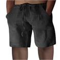 thumbnail image 1 of IROINNID Men's Casual Cotton Linen Drawstring Waist Loose Beach Shorts, 1 of 6