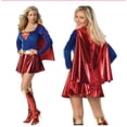 thumbnail image 3 of Disfraz De Superhéroe Para Adultos Supermujer + Cubiertas De Zapatos De Mujer Super Héroe Halloween, 3 of 4