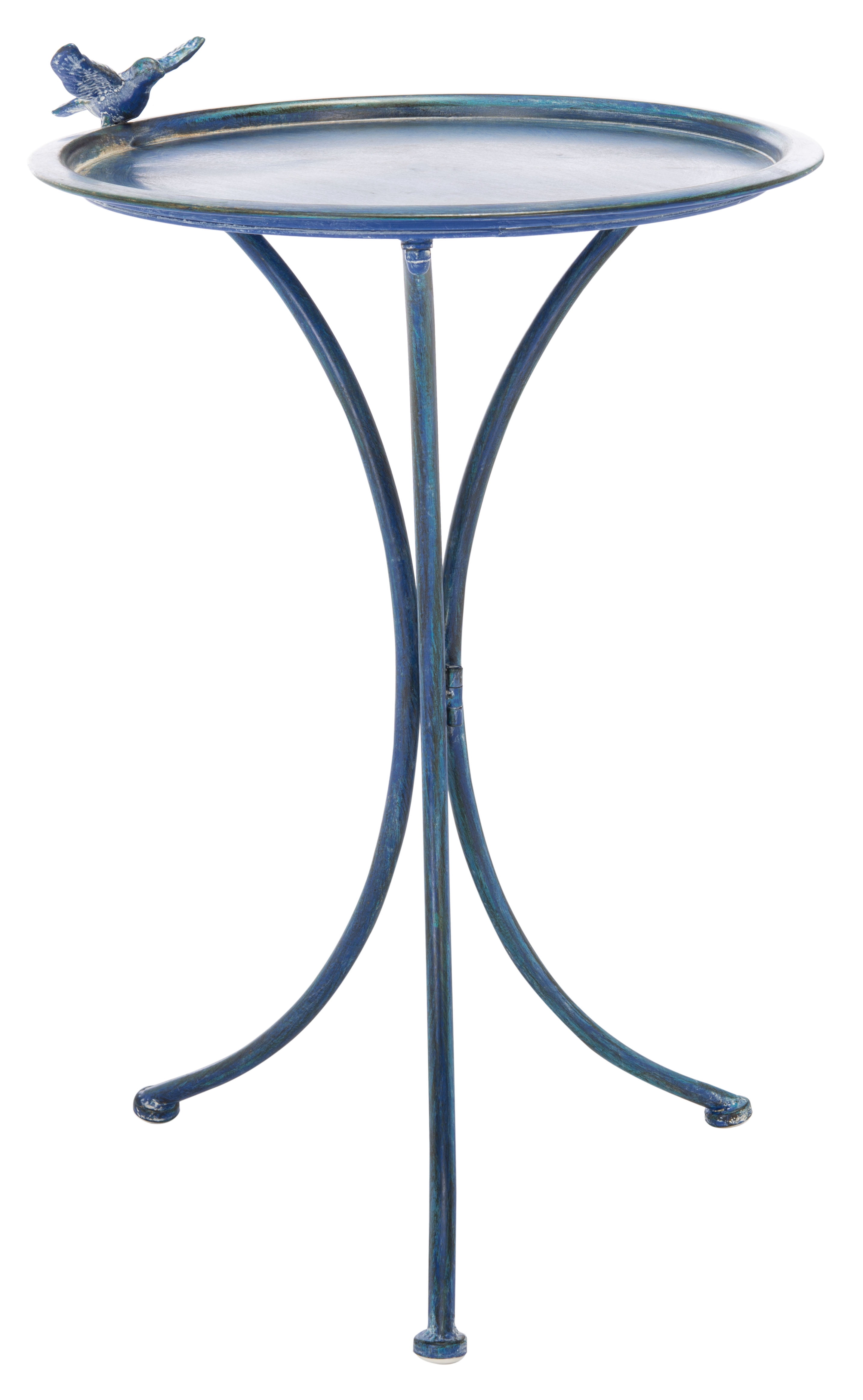 SAFAVIEH Kensi Solid Rustic Outdoor Patio Bird Bath, Antique Blue