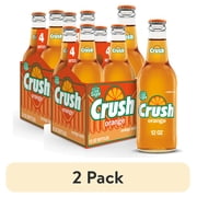 (2 pack) Crush Orange Soda Made with Sugar, 12 fl oz glass bottles, 4 pack