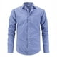 thumbnail image 1 of Blusa y camisa de manga larga con cuello vuelto para hombre, blusa informal a la moda con botones, cómoda y de manga larga con cuello vuelto, blusa de poliéster para hombre., 1 of 5