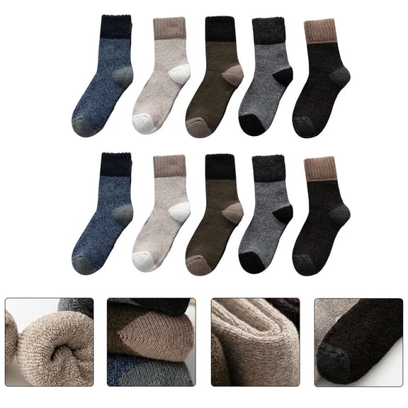 OATIPHO  Assorted Color Polyester Warmth Socks for Daily Use 5Pairs
