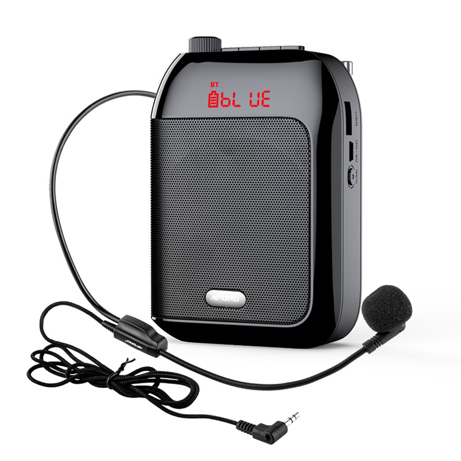 Portable Microphone Voice Portable Voice Speaker Amplifier for Teachers with Wired Microphone Headset Waistband Rechargeable Personal BT Speaker Support Music Recording for Classroom Meeting Training