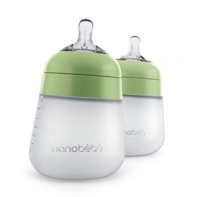 Biberón NANOBÉBÉ Flexy de Silicona 266ml Anticólico Paquete de 2