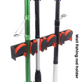 thumbnail image 2 of Fishing Rod Holders Rod Rack Vertical Pole Holder Wall Mount Modular for Garage Fishing Pole Display Stand Orange, 2 of 7