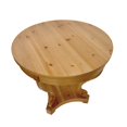 thumbnail image 6 of Farmhouse Round Dining Table, Small Curved Leg Side Table with Drawers, Distressed Wood End Table Coffee Table for Dinette Kitchen, Natural Wood Grain, 6 of 9