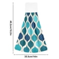 thumbnail image 6 of Yayeee Kitchen Hanging Hand Towels Set of 2 with Loop Bathroom Absorbent Tie Towel, Blue Geometric Pattern, 6 of 7
