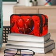 thumbnail image 6 of MUOOUM Pencil Case, Red Heart Heartbeat Pattern Large Capacity Pencil Pouch Stationery Pen Bag, 6 of 7