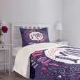 thumbnail image 5 of Ambesonne I Love You Quilted Bedspread Set 2 Pcs, Harvest Sky Clouds, Twin Size, Purple White Pink, 5 of 6