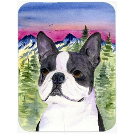 

Boston Terrier Glass Cutting Board Large