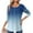 Blue, variant on Long Sleeve Pleated Shirts for Women, Casual Button down V Neck Top, Fashion Fall Tunic Shirt