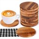 thumbnail image 1 of 16 Posavasos de Madera Sin Terminar, Redondos de 10 cm para Manualidades con Puntos de Silicona Antideslizantes para Manualidades TeñIdas., 1 of 5