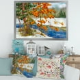 thumbnail image 3 of Designart 'Stream Through The Winter Forest I' Lake House Framed Art Print, 3 of 4