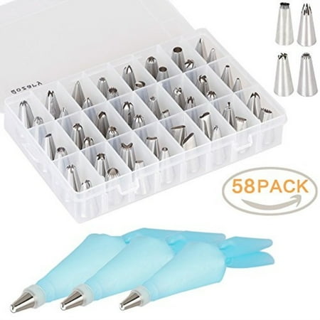 58 Pcs Cake Decorating Supplies Kits Qozary Frosting Bags And