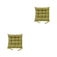 thumbnail image 4 of Cojín de asiento Naiovety de lino cuadrado 2Conjunto color sólido Verde, 4 of 6