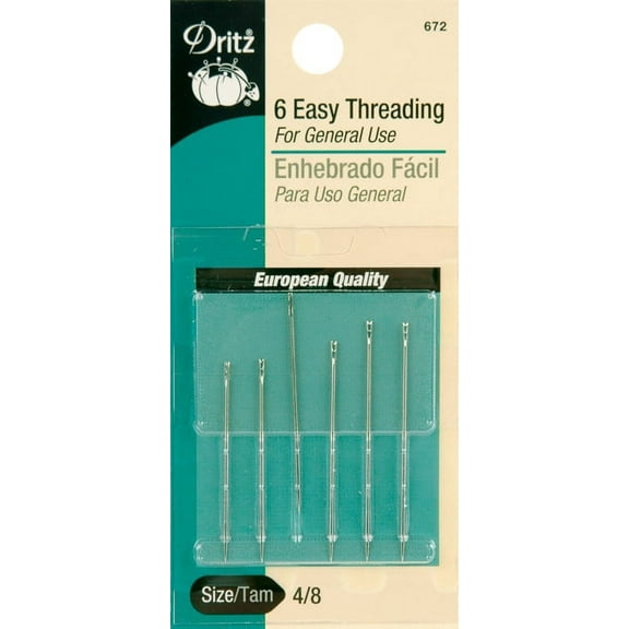 Dritz 672 Easy Threading Hand Needles, Nickel (6-Count)