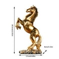thumbnail image 2 of 12.2 inches Standing Horse Resin Statue Horse Art Figurine Decorative Home Office Decor Ornaments for Desk Bookshelf Cabinet to Attract Luck and Wealth, 2 of 7