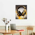 thumbnail image 2 of Nawypu  Teen Game Wall Decor Modern Graffiti Wall Art Black Gold Gamepad Headphones Canvas Print Boys Playroom Poster Street Game Painting Bedroom Dorm Game Room Man Cave Home Decor, 2 of 4