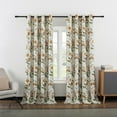 thumbnail image 2 of VOGOL Floral Curtains for Living Room, Elegant Modern Print Room Darkening Thermal Insulated Grommet Window Drapes for Girls' Room, 2 Panels Set, W52xL63 inch, Yellow, 2 of 8