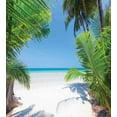 thumbnail image 3 of Ambesonne Ocean Duvet Cover Set, Palm Leaf Tropical Beach, Twin, Green Sky Blue White, 3 of 3