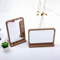 thumbnail image 3 of DUAIU Rectangular Makeup Mirror - Wood Framed Desktop Vanity Mirror with 90° Rotation, Compact Standing Tabletop Mirror for Bathroom, Bedroom & Dressing Table (Rectangle Design), 3 of 4